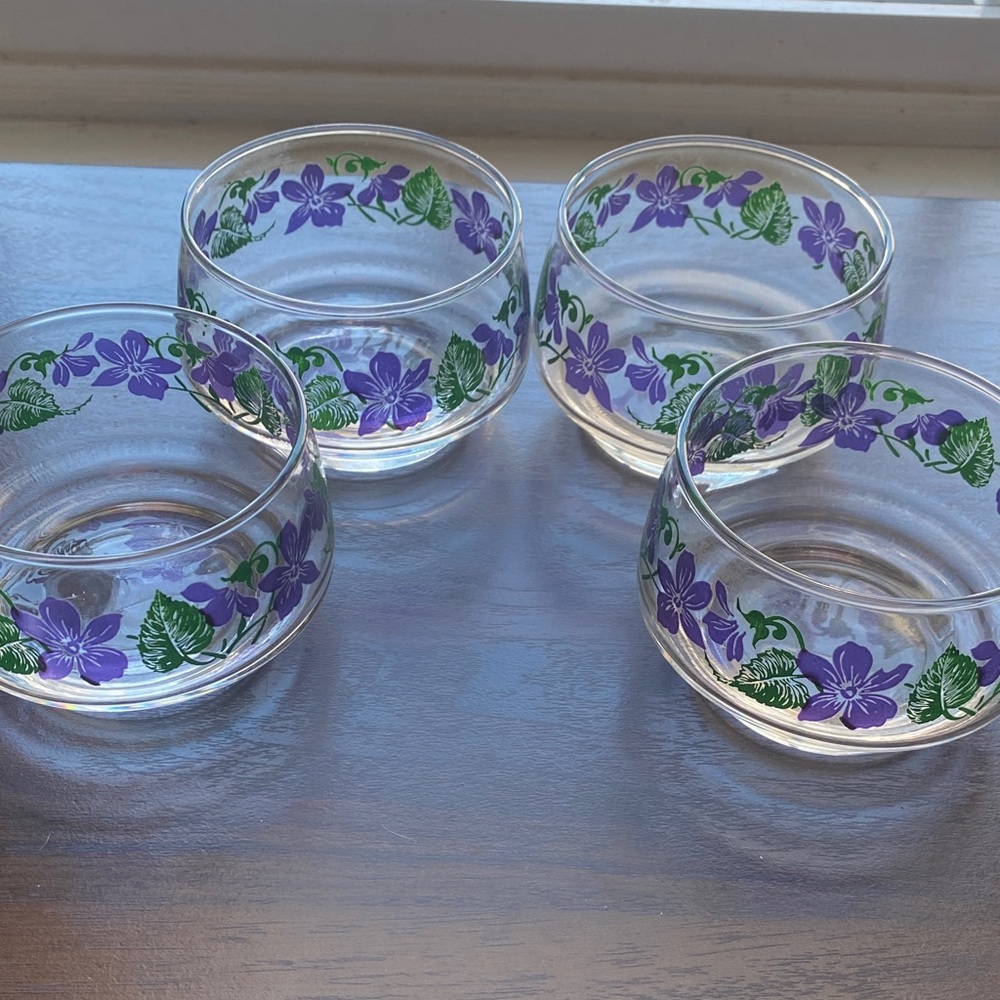 Vintage 70’s Libby violet dessert bowls